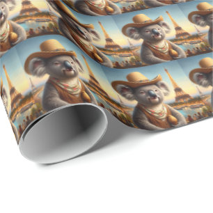 Koala Eiffeltoren Cadeaupapier