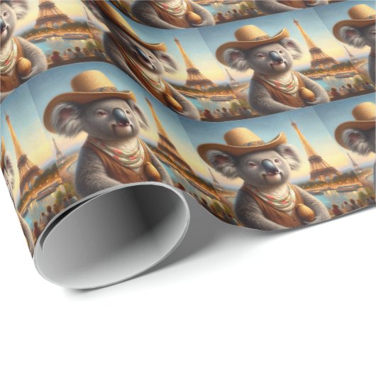Koala Eiffeltoren Cadeaupapier (Rol Hoek)