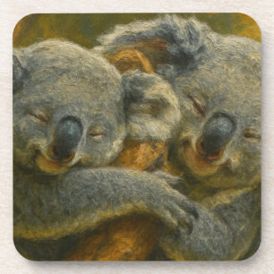 Koala Embrace – Tender Wildlife Moment Bier Onderzetter