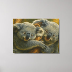 Koala Embrace – Tender Wildlife Moment Canvas Afdruk