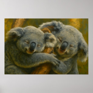 Koala Embrace – Tender Wildlife Moment Poster
