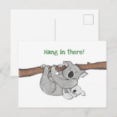 Koala en baby "hang daar in" briefkaart (Voorkant / Achterkant)