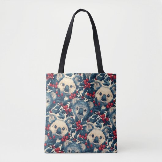 Koala en Berry Patroon Tote Bag (Voorkant)