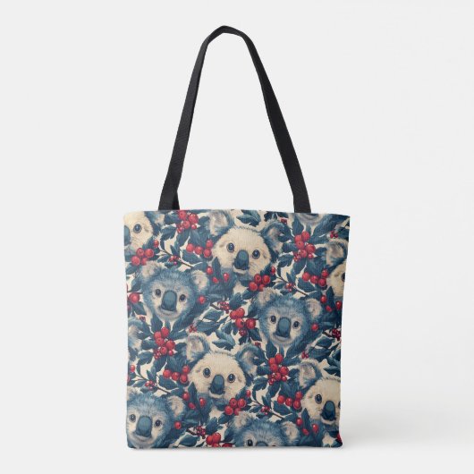 Koala en Berry Patroon Tote Bag (Achterkant)