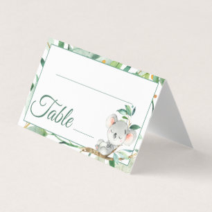 Koala en bladeren Baby shower Verjaardagstabel Num Kaart