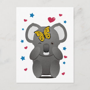 Koala en Butterfly Briefkaart