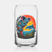 Koala en Dolfijn Blikvorm Glas (Voorkant)