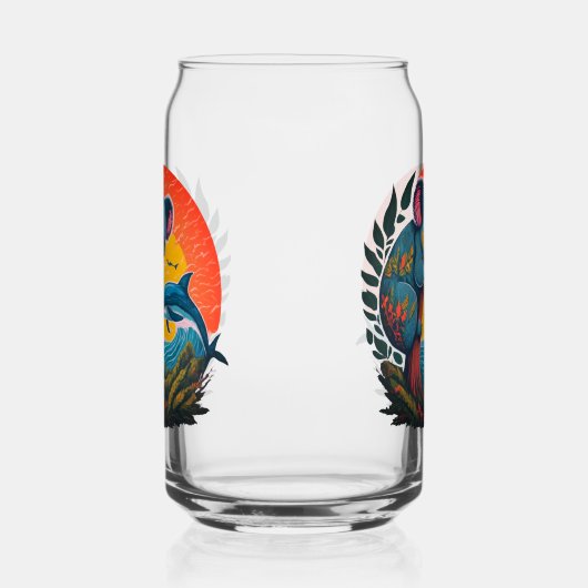 Koala en Dolfijn Blikvorm Glas (Links)