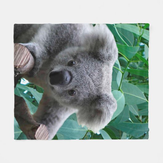 Koala en Eucalyptus Fleece Deken (Voorkant (Horizontaal))