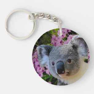 Koala en Orchideeën Sleutelhanger