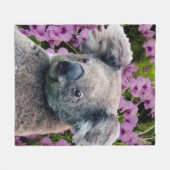 Koala en Orchids Fleece Deken (Voorkant (Horizontaal))