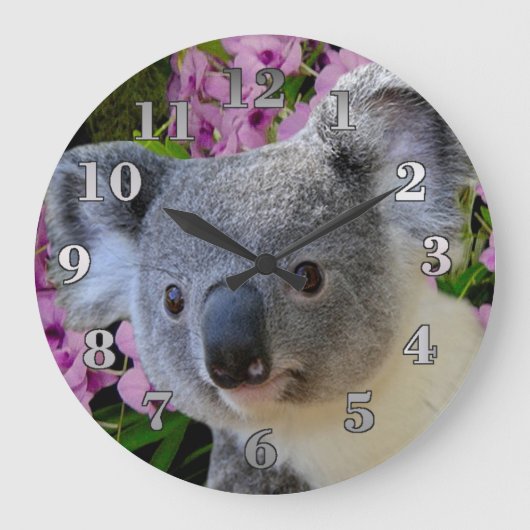 Koala en Orchids Grote Klok (Voorkant)