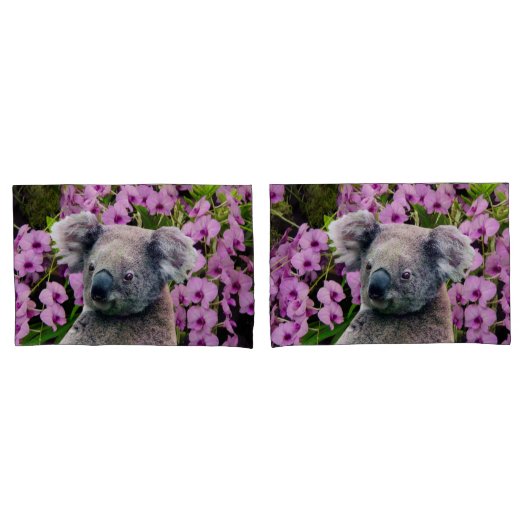 Koala en Orchids Kussensloop (Voorkant-Set)