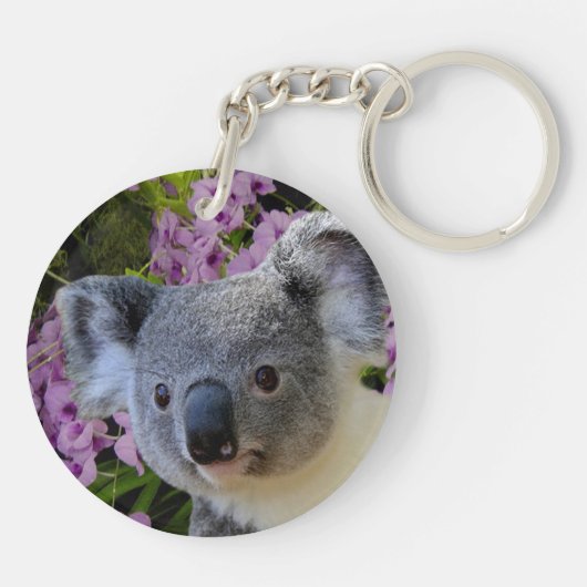 Koala en Orchids Sleutelhanger (Achterkant)
