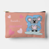 Koala en Pink Hearts Pencil Pouch met naam Etui (Voorkant)
