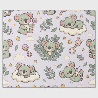Koala Eucalyptus Baby Shower Inpakpapier