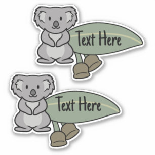 Koala eucalyptus bladlabel sticker