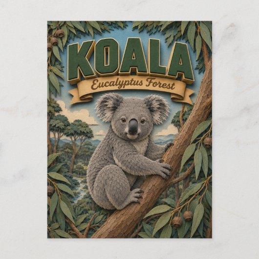 Koala Eucalyptus Bos POPCUT Briefkaart (Voorkant)