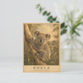 Koala Eucalyptus Bos VINTAGE Briefkaart (Staand voorkant)
