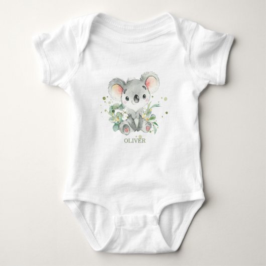 Koala Eucalyptus Greenery 1e verjaardag  Romper (Voorkant)