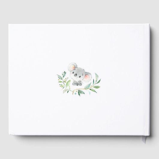 Koala & Eucalyptus Grijs Baby shower Gastenboek (Achterkant)