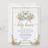Koala Eucalyptus Woodland Boho Baby shower Kaart (Voorkant)