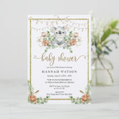 Koala Eucalyptus Woodland Boho Baby shower Kaart (Staand voorkant)