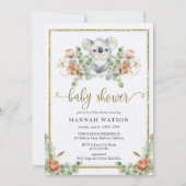 Koala Eucalyptus Woodland Elegant Baby shower Kaart (Voorkant)