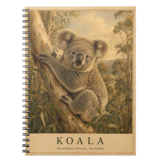 Koala Eucalyptusbos VINTAGE Notitieboek (Voorkant)