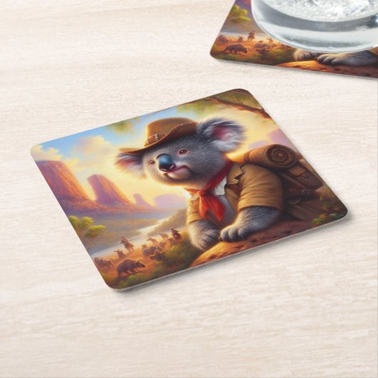 Koala Explorer Kartonnen Onderzetters (Schuin)