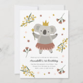 Koala Fairy Princess Birthday - uitnodiging (Voorkant)