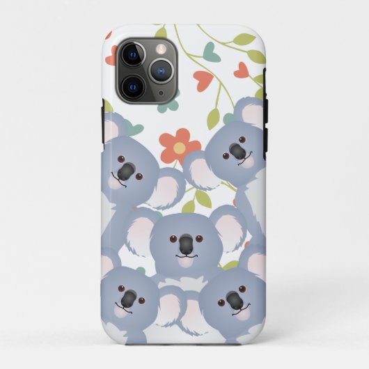 Koala Familie met Bloem en Bladeren Case-Mate iPhone Case (Achterkant)