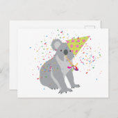 Koala Feestviering - Dieren die een Feestje Hebben Briefkaart (Voorkant / Achterkant)