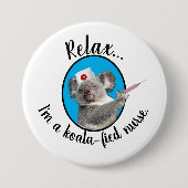Koala-fied Nurse Ronde Button 7,6 Cm (Voorkant)