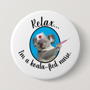 Koala-fied Nurse Ronde Button 7,6 Cm