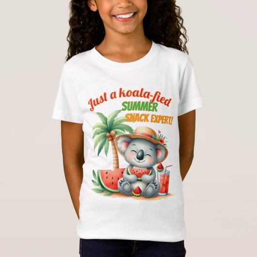 Koala-fied Summer Snack Expert – Funny Beach Vibes T-shirt (Voorkant)