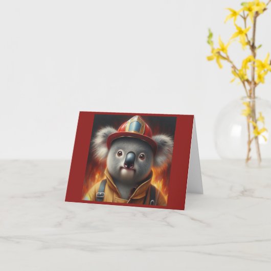 Koala Firefighter Kaart (Gele Bloem)