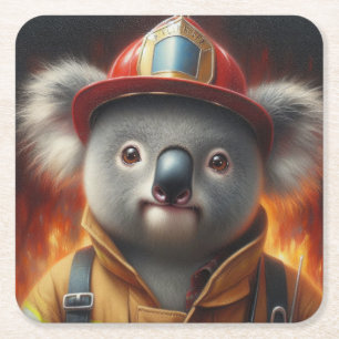 Koala Firefighter Kartonnen Onderzetters