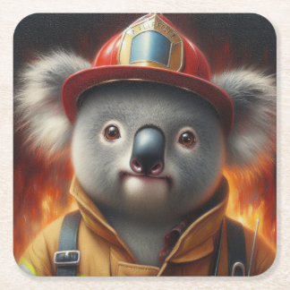 Koala Firefighter Kartonnen Onderzetters