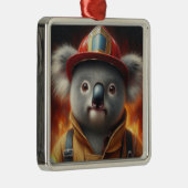 Koala Firefighter Metalen Ornament (Rechts)