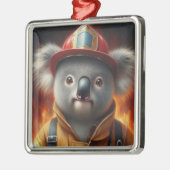 Koala Firefighter Metalen Ornament (Links)