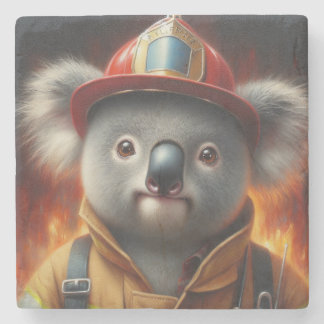 Koala Firefighter Stenen Onderzetter