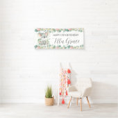 Koala Floral Eucalyptus Greenery Welcome Backdrop  Spandoek (Insitu)