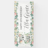 Koala Floral Eucalyptus Greenery Welcome Backdrop  Spandoek (Verticaal)