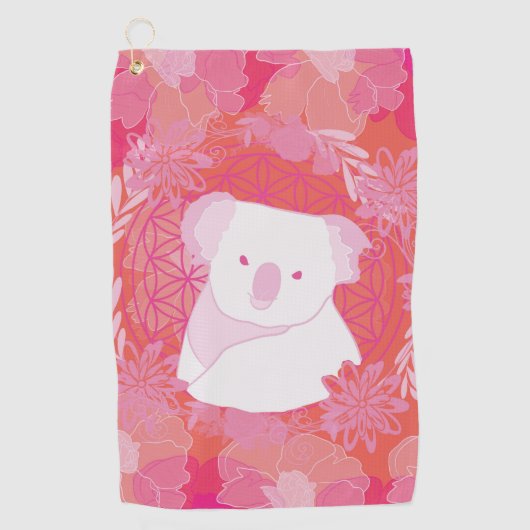 Koala Flower of life Golfhanddoek (Voorkant)
