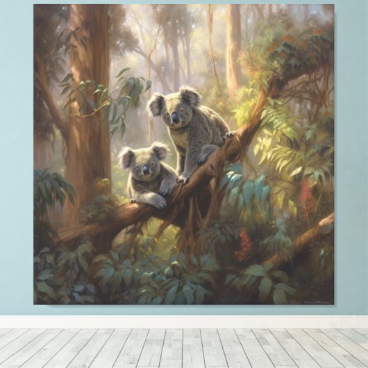 Koala Forest Dreams Canvas Afdruk (Insitu (Houten vloer))