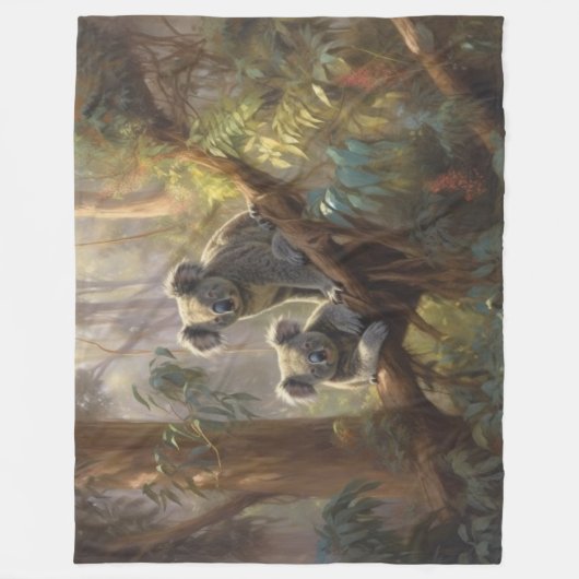 Koala Forest Dreams Fleece Deken (Voorkant)