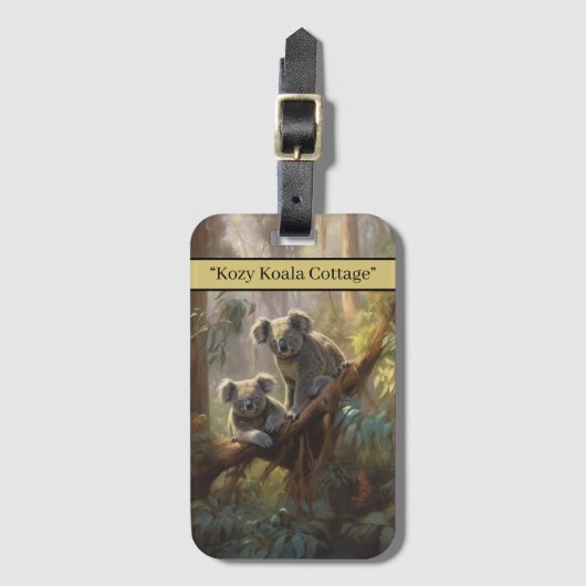Koala Forest Dreams, op maat Bagagelabel (Voorkant (verticaal))
