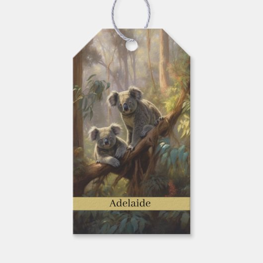 Koala Forest Dreams, op maat gemaakt  Cadeaulabel (Voorkant)