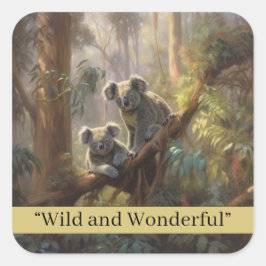 Koala Forest Dreams, op maat Vierkante Sticker